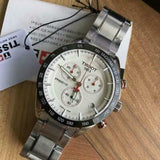 Tissot T Sport PRS 516 Chronograph White Dial Silver Steel Strap Watch For Men - T100.417.11.031.00