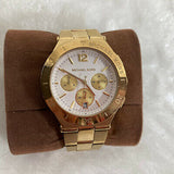Buy Shop Michael Kors Wyatt Chronograph White Dial Gold Steel Strap Watch For Women - MK5933 USA Online