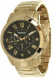 Buy Shop Fossil Grant Chronograph Black Dial Gold Steel Strap Watch for Men - FS4815 USA Online