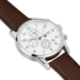 Hugo Boss Navigator White Dial Brown Leather Strap Watch for Men - 1513495