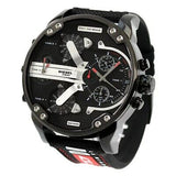 Buy Shop Diesel Mr. Daddy 2.0 Quartz Black Dial Black Nylon Strap Watch For Men - DZ7433 USA Online