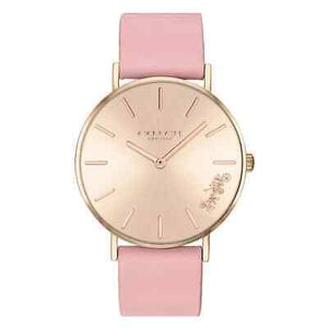 Buy Shop Coach Perry Rose Gold Dial Pink Leather Strap Watch for Women - 14503332-C USA Online