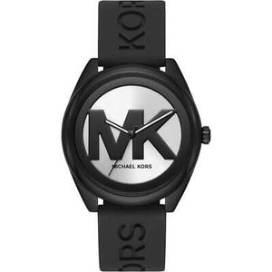 Buy Shop Michael Kors Janelle Quartz Silver Dial Black Rubber Strap Watch For Women - MK7138 USA Online