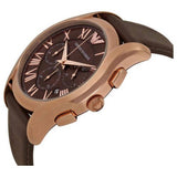 Buy Shop Emporio Armani Chronograph Brown Dial Brown Leather Strap Watch For Men - AR1701 USA Online