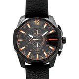 Buy Shop Diesel Mega Chief Chronograph Black Dial Black Leather Strap Watch For Men - DZ4291 USA Online