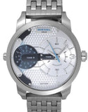 Buy Shop Diesel Mini Daddy Dual Time Silver Dial Stainless Steel Watch For Men - DZ7305 USA Online
