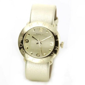 Buy Shop Marc Jacobs Amy Gold Dial Gold Leather Strap Watch for Women - MBM8627 USA Online
