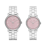 Buy Shop Marc Jacobs Baker Pink Dial Silver Steel Strap Watch for Women - MBM3280 USA Online