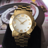 Buy Shop Marc Jacobs Amy White Dial Gold Steel Strap Watch for Women - MBM3056 USA Online