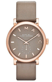 Buy Shop Marc Jacobs Baker Grey Dial Grey Leather Strap Watch for Women - MBM1266 USA Online