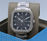 Buy Shop Fossil Inscription Multifunction Black Dial Silver Steel Strap Watch for Men - BQ2655 USA Online