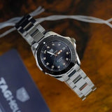 Buy Shop Tag Heuer Aquaracer Quartz Black Dial Silver Steel Strap Watch for Women - WAY131M.BA0748 USA Online