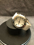 Buy Shop Marc Jacobs Amy White Dial White Leather Strap Watch for Women - MBM1136 USA Online
