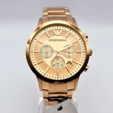 Buy Shop Emporio Armani Classic Rose Gold Chronograph Steel Strap Watch For Men - AR2452 USA Online