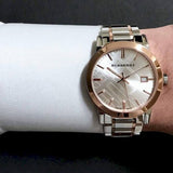 Buy Shop Burberry The City White Dial Two Tone Steel Strap Watch for Women - BU9006 USA Online