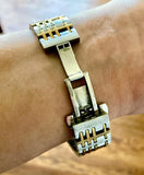 Buy Shop Burberry Nova Checked White Dial Two Tone Stainless Steel Strap Watch for Women - BU1573 USA Online