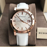 Buy Shop Burberry The City White Dial White Leather Strap Watch for Women - BU9108 USA Online