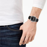 Buy Shop Tissot Gentleman Black Dial Black Leather Strap Watch For Men - T127.410.16.051.00 USA Online