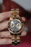 Marc Jacobs Blade Sunray Brown Dial Rose Gold Stainless Steel Strap Watch for Women - MBM3308