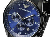 Buy Shop Emporio Armani Sportivo Chronograph Blue Dial Black Strap Watch For Men - AR5921 USA Online