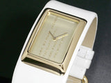 Buy Shop Marc Jacobs Champagne Dial White Leather Strap Watch for Women - MBM2043 USA Online