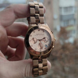 Buy Shop Marc Jacobs Blade Chronograph Rose Gold Dial Rose Gold Steel Strap Watch for Women - MBM3102 USA Online