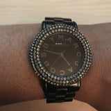 Buy Shop Marc Jacobs Marci Black Dial Black Steel Dial Strap Watch for Women - MBM3193 USA Online