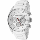 Buy Shop Emporio Armani Sport Chronograph White Dial White Silicone Strap Watch For Men - AR5859 USA Online