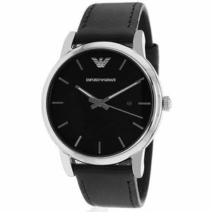 Buy Shop Emporio Armani Classic Quartz Black Dial Black Leather Strap Watch For Men - AR1865 USA Online
