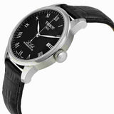 Buy Shop Tissot Le Locle Powermatic 80 Black Dial Black Leather Strap Watch For Men - T006.407.16.053.00 USA Online
