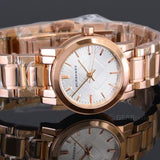 Buy Shop Burberry The City White Dial Rose Gold Steel Strap Watch for Women - BU9204 USA Online