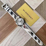 Buy Shop Burberry The City Silver Dial Brown Leather Strap Watch for Women - BU9136 USA Online