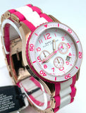 Buy Shop Marc Jacobs Rock Chronograph White Dial Two Tone Silicone Strap Watch for Women - MBM2593 USA Online