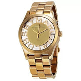 Buy Shop Marc Jacobs Henry Transparent Gold Dial Gold Steel Strap Watch for Women - MBM3206 USA Online
