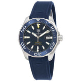 Buy Shop Tag Heuer Aquaracer Calibre 5 Automatic Blue Dial Blue Rubber Strap Watch for Men - WAY201B.FT6150 USA Online