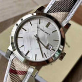 Buy Shop Burberry The City Silver Dial Brown Leather Strap Watch for Women - BU9136 USA Online