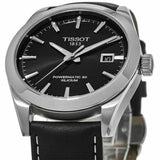 Buy Shop Tissot Gentleman Powermatic 80 Silicium Black Dial Black Leather Strap Watch For Men - T127.407.16.051.00 USA Online