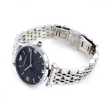 Buy Shop Emporio Armani Gianni T Bar Dark Blue Dial Silver Stainless Steel Watch For Women - AR11091 USA Online