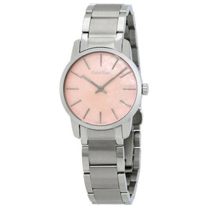 Buy Shop Calvin Klein City Pink Mother of Pearl Dial Stainless Steel Strap Watch For Women - K2G2314E USA Online