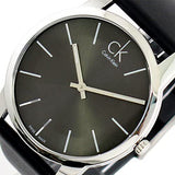 Buy Shop Calvin Klein City Grey Dial Black Leather Strap Watch For Men - K2G21107 USA Online