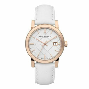 Buy Shop Burberry The City White Dial White Leather Strap Watch for Women - BU9012 USA Online