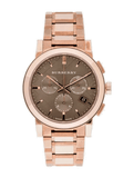 Burberry The City Grey Dial Rose Gold Steel Strap Unisex Watch - BU9754