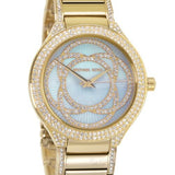 Buy Shop Michael Kors Kerry Mother of Pearl Dial Gold Steel Strap Watch for Women - MK3481 USA Online