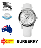 Buy Shop Burberry The City White Dial White Leather Strap Watch for Women - BU9128 USA Online