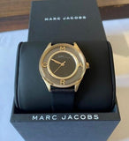 Buy Shop Marc Jacobs Tether Black Dial Black Leather Strap Watch for Women - MBM1376 USA Online