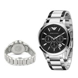 Buy Shop Emporio Armani Classic Chronograph Black Dial Silver Steel Strap Watch For Men - AR2434 USA Online