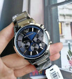 Buy Shop Emporio Armani Renato Chronograph Blue Dial Silver Steel Strap Watch For Men - AR2448 USA Online
