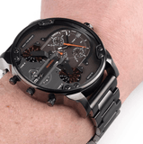 Diesel Mr Daddy 2.0 Chronograph Grey Dial Grey Steel Strap Watch For Men - DZ7315