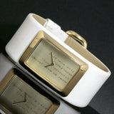 Buy Shop Marc Jacobs Champagne Dial White Leather Strap Watch for Women - MBM2043 USA Online