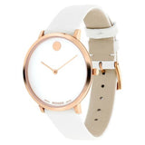 Buy Shop Movado Museum 70th Anniversary Special Edition White Dial White Leather Strap Watch For Women - 0607139 USA Online